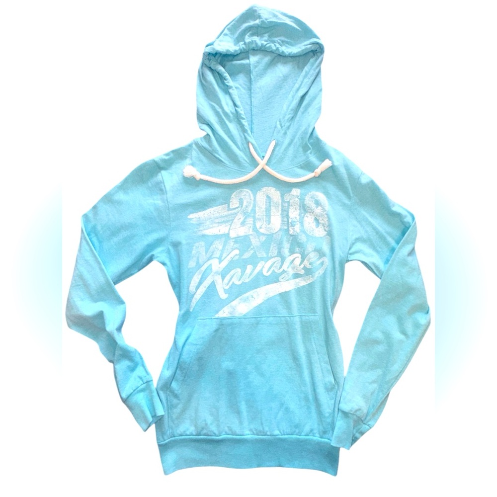 XCH XS Mint Blue Xcaret Park Lightweight Hoodie from Cancun Mexico New No Tags